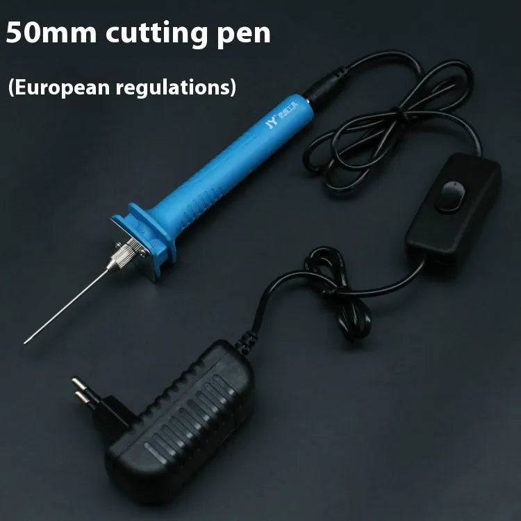 Blue plastic handle electric heating cutter pen for foam polystyrene cutting with power adapter