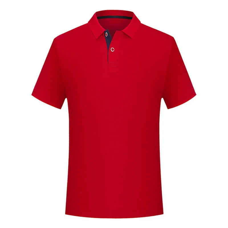 Solid colour cotton polo collar casual T-shirt in multiple colours for summer daily wear