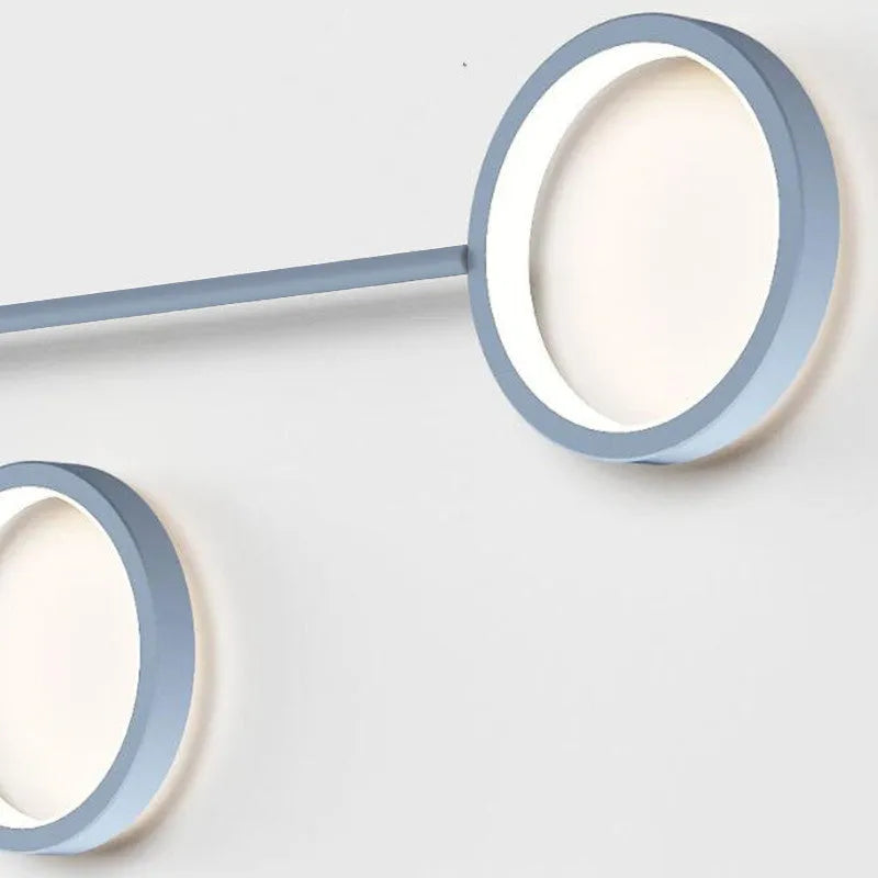 Contracted bedroom bedside wall lamp with 6 iron and acrylic heads in black finish