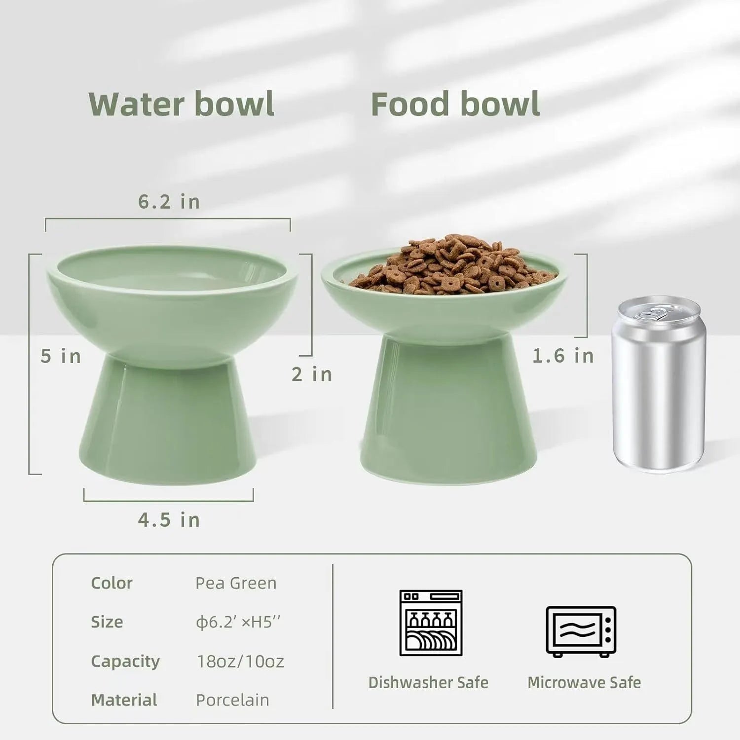 Extra wide elevated ceramic cat bowl in blue with shallow 16cm dish design