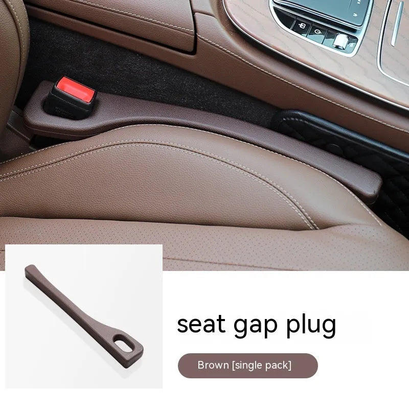 Polyurethane car seat gap strips preventing items falling between seats and centre console in various colours