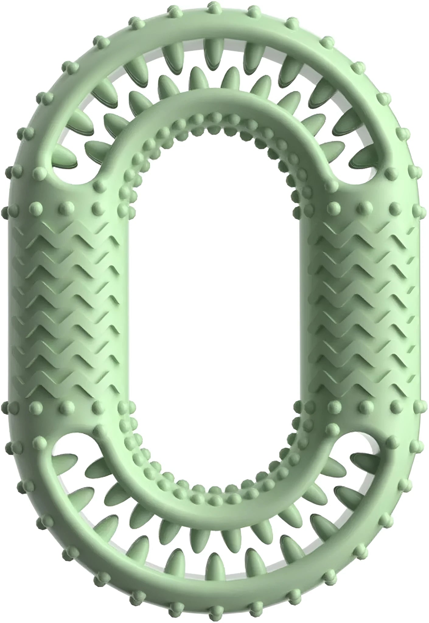 Blue o-ring shaped dog toy for aggressive chewers measuring 12.5 cm