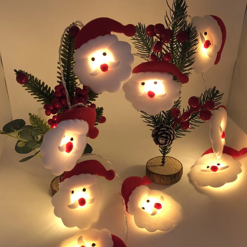 Christmas LED string lights with snowman decorations in warm white, available in 1.65m and 3m lengths