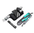 Black nylon dog walking waist bag with matching leash and collar set for outdoor training