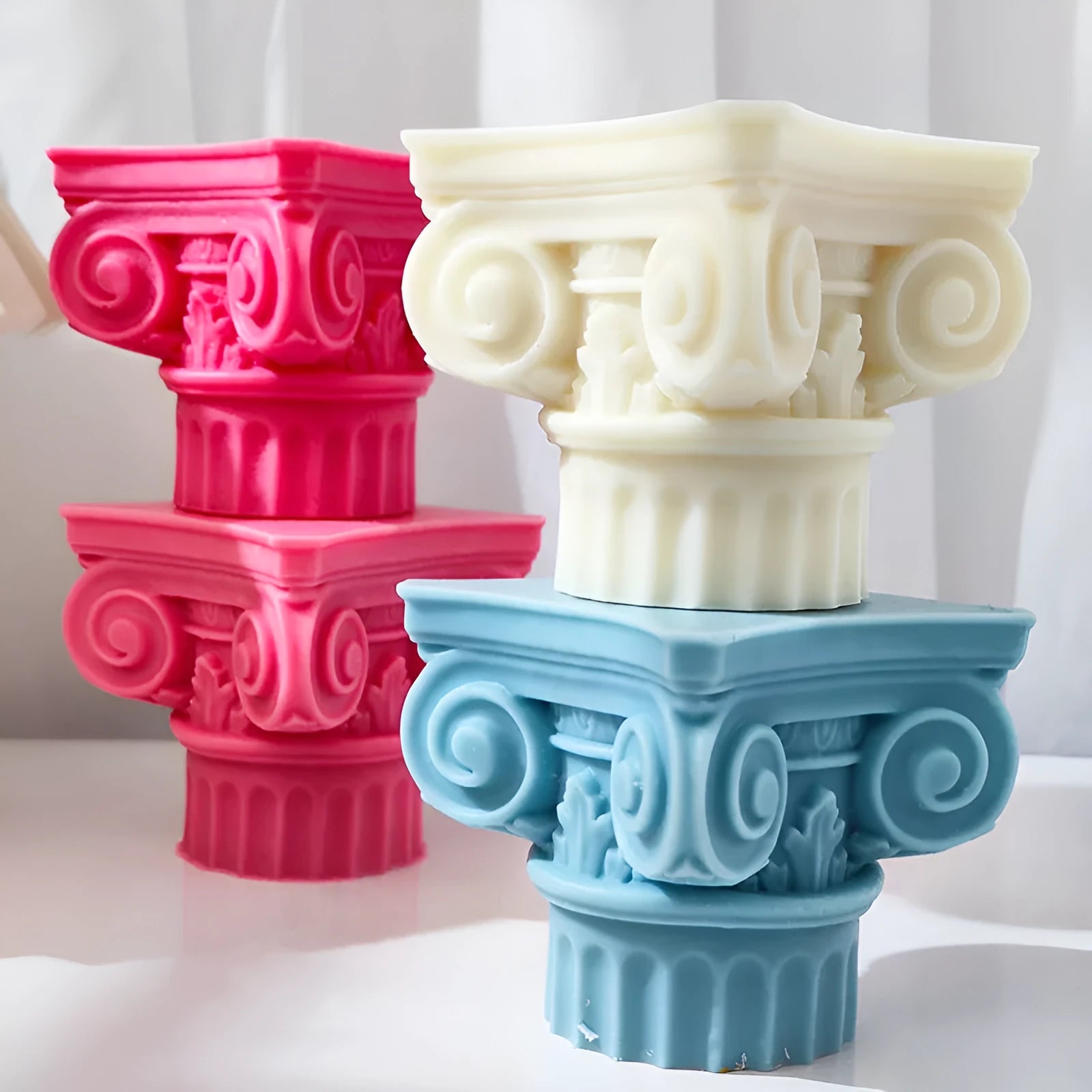 Silicone Roman pillar mould for candles, chocolate, cake, plaster, and decorative crafts