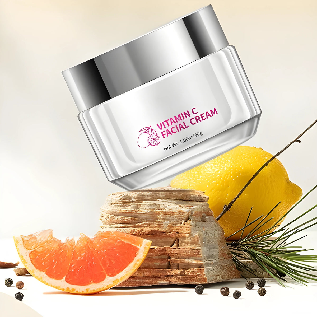 Vitamin C face cream 30g universal skin type compact 6x6x5.2cm cosmetic skincare product
