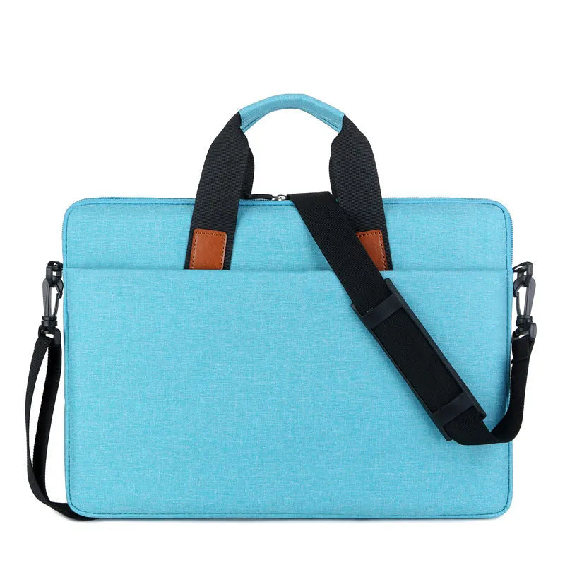 Oxford cloth one-shoulder laptop bag in black with shockproof large capacity design