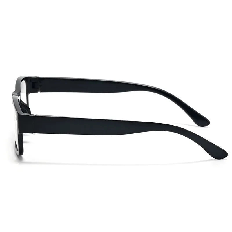 Full border black reading glasses with PC frame and resin lenses for adults, 450 to 600 degrees