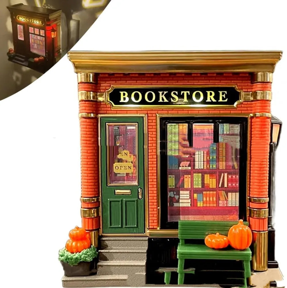 Small resin cartoon house shaped night lamp ornament with a US plug.