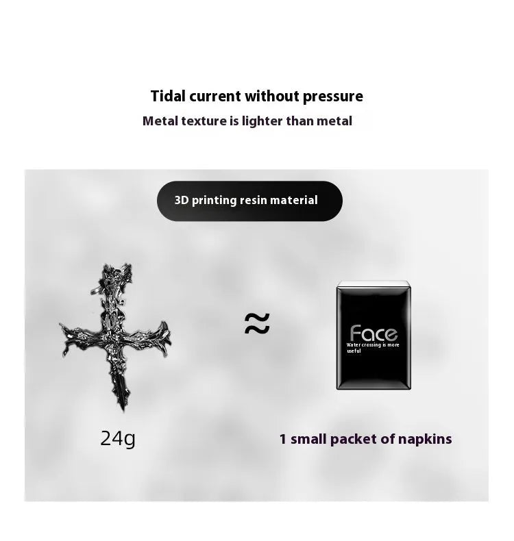 Hard resin Gothic cross design headphone cover for Apple AirPods Max in black or silver options
