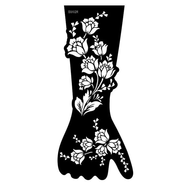 Geometric hollow template tattoo stickers showing intricate paper carving designs for stencilling