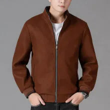 Men's gray fleece jacket sports style with side pocket long sleeves autumn clothing