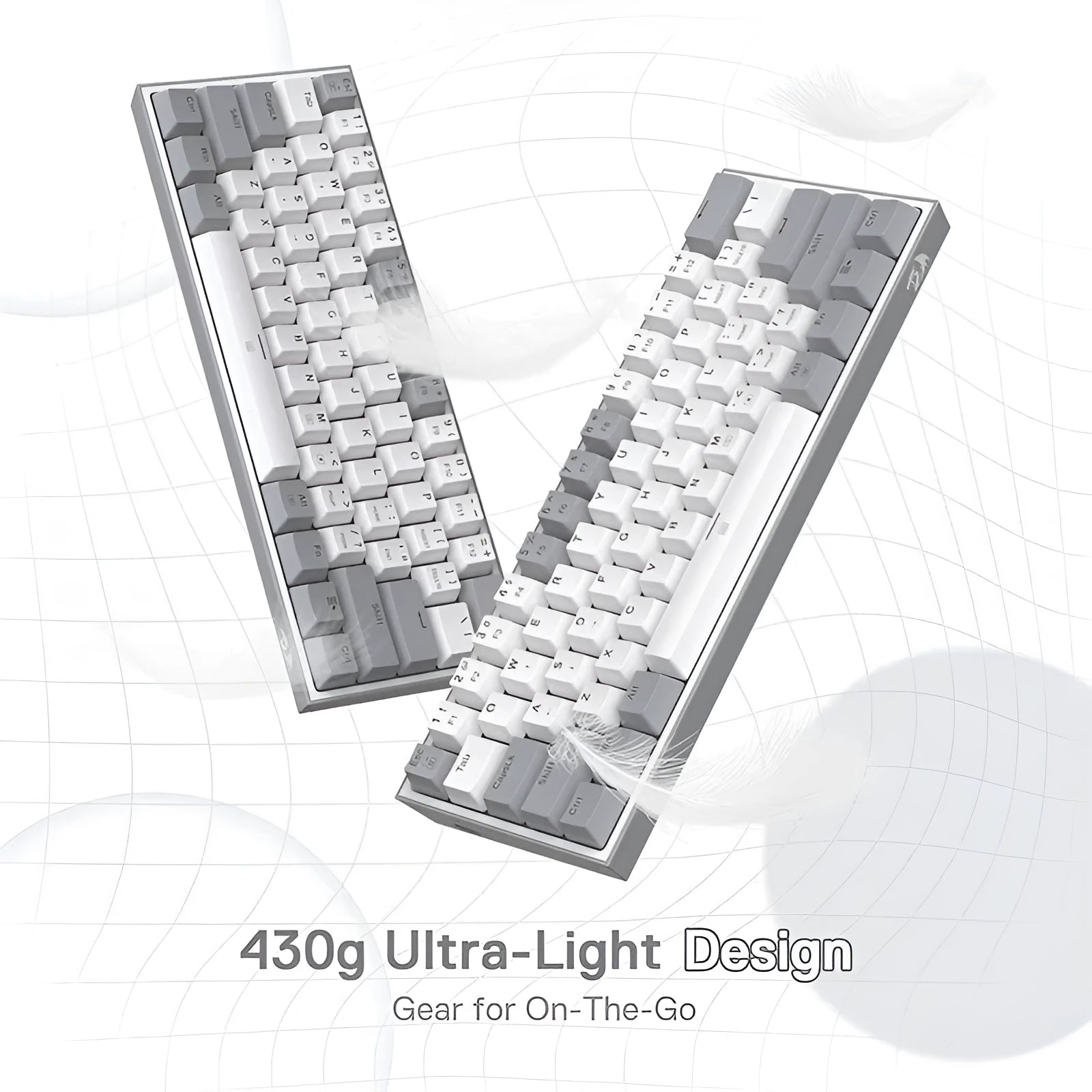 Fizzgear K617 white pink RGB mechanical keyboard with dual keycaps and multimedia controls