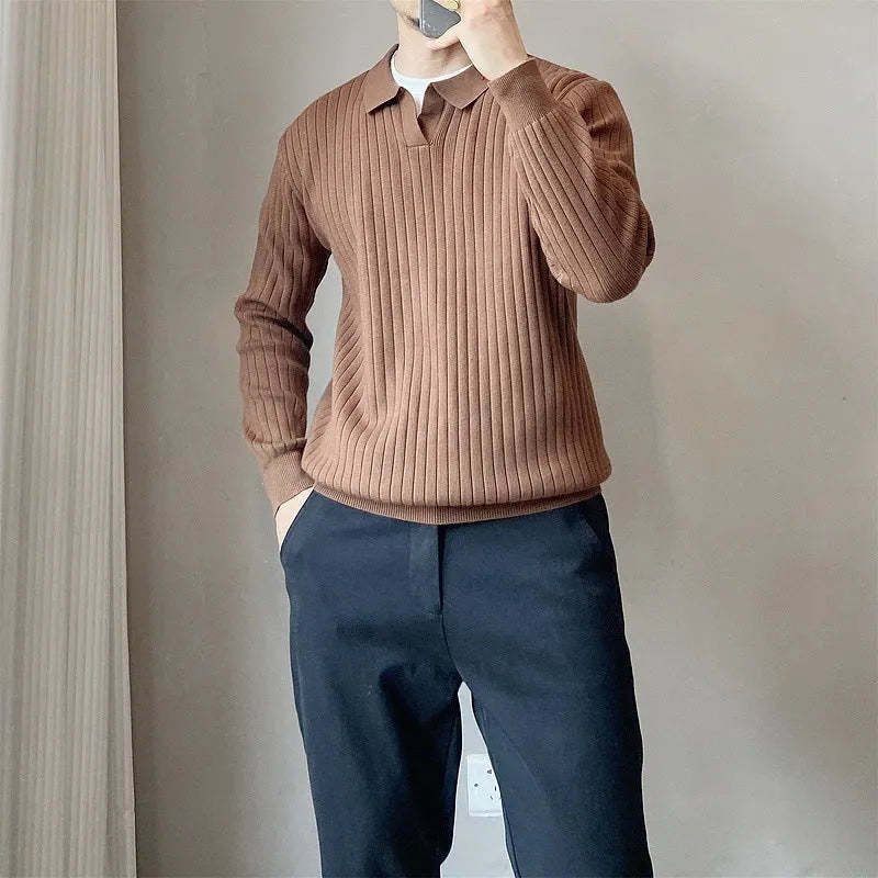 Men's loose fit rabbit fur modal knitted pullover sweater in light gray colour