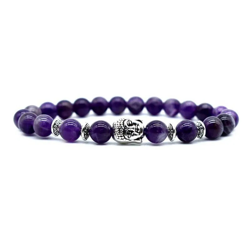 Handmade Tiger Eye bracelet with 19mm Buddha head bead on wrist