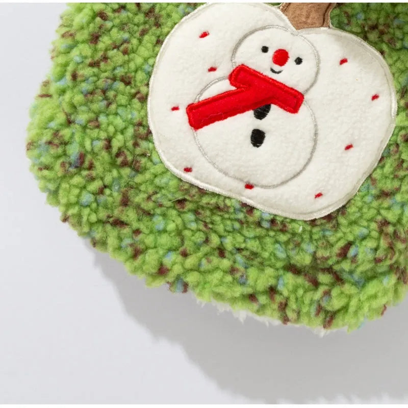 Green snowman embroidered sherpa pet hoodie for small to medium dogs
