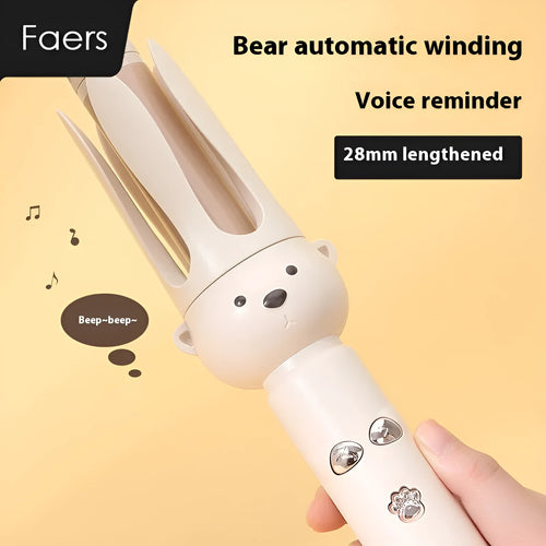 Beige anion automatic hair curler with negative ion technology and UK plug