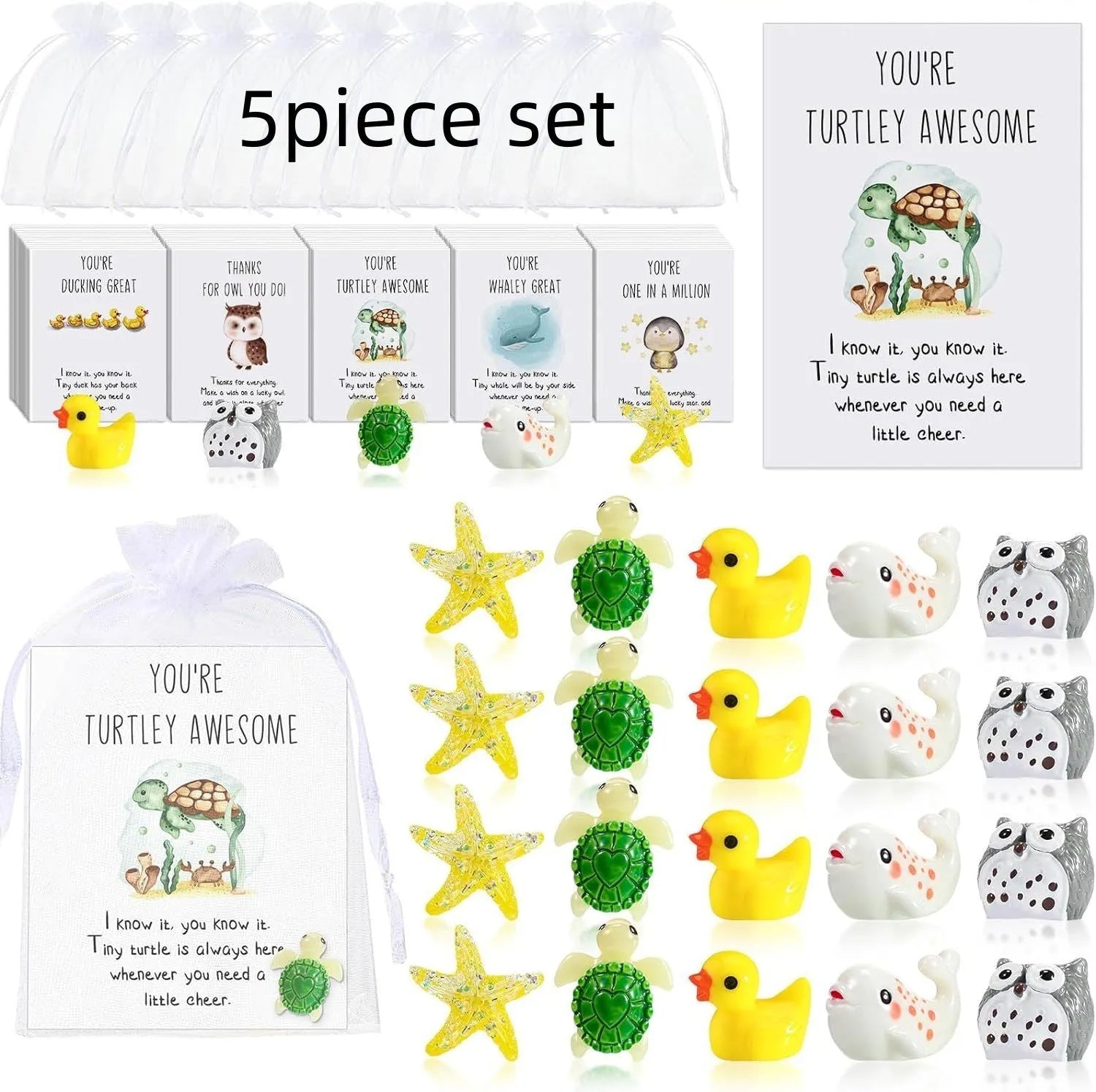 Set of pun-themed inspirational memo cards made from durable resin material in pocket-sized format