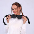 Grey polyester Bluetooth sleeping eye mask with long eyelashes design and no pressure fit.