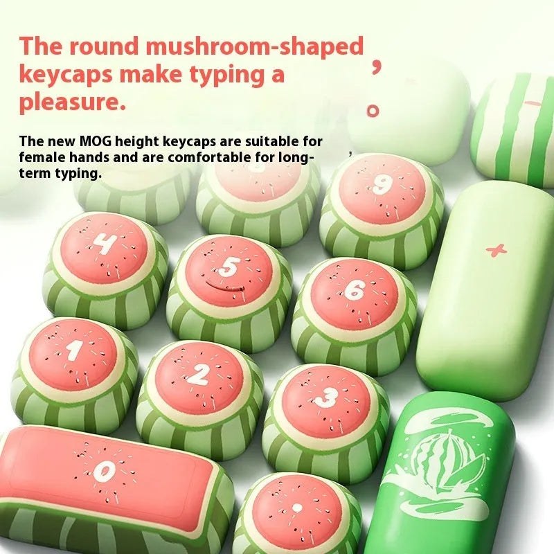 Watermelon theme mechanical keyboard keycaps with five-sided sublimation printing on PBT plastic