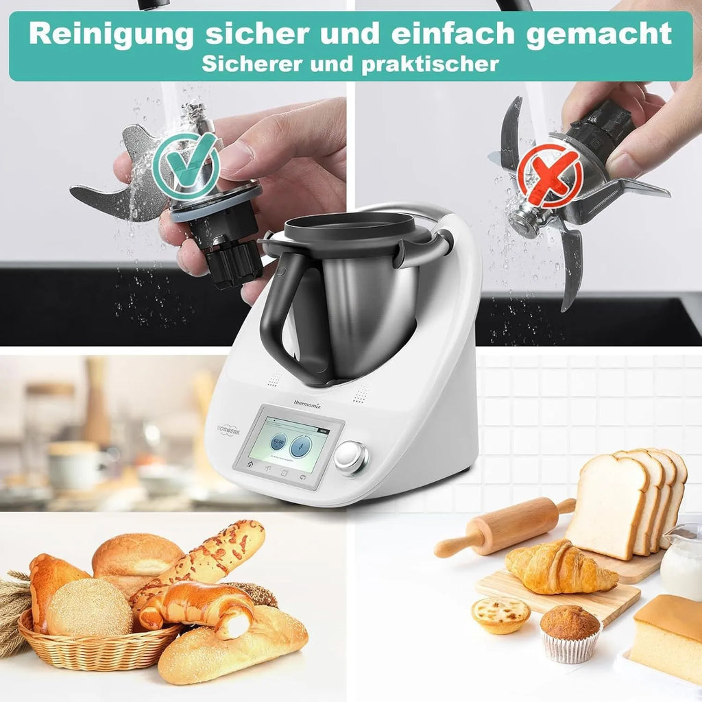 Ceramic dough knife with stainless steel handle for Thermomix TM5 and TM6 cooking machines