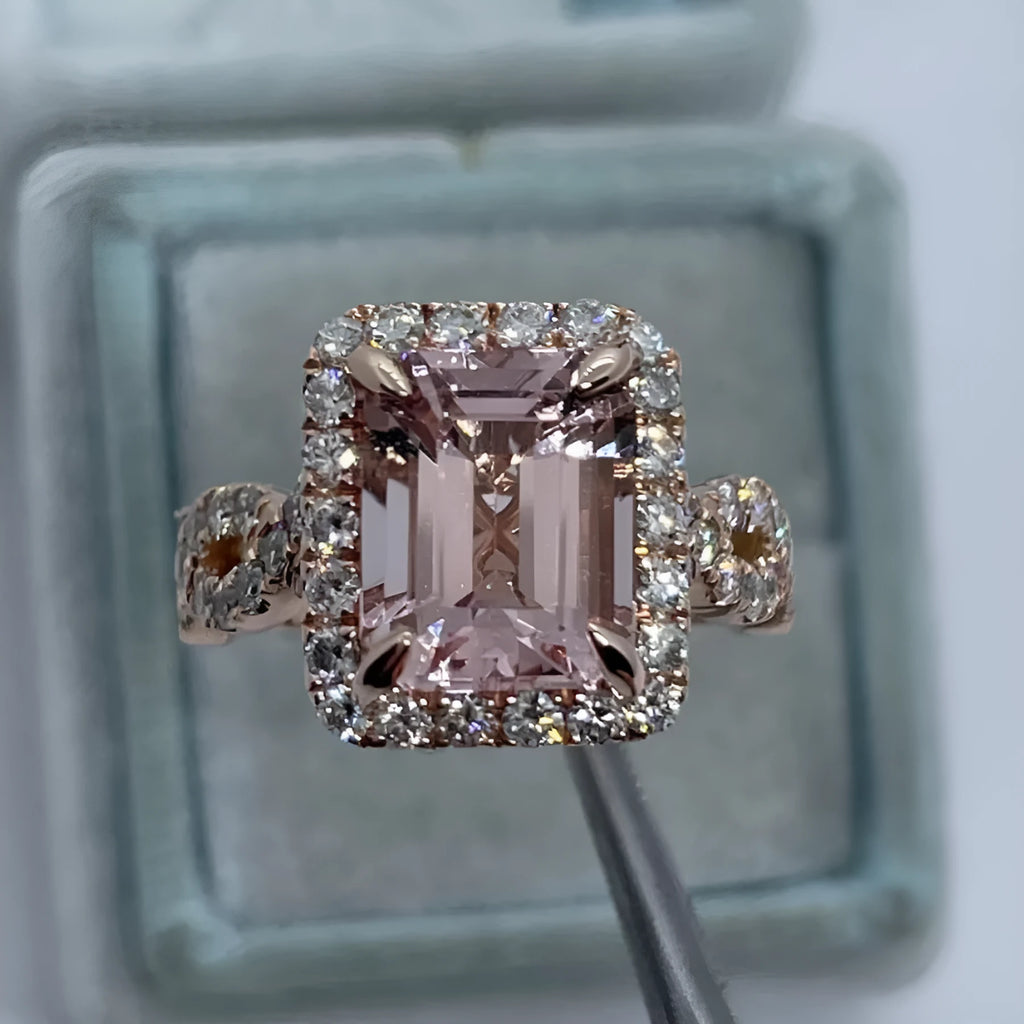 Geometric rose gold alloy fashion ring showing clean lines and electroplated finish