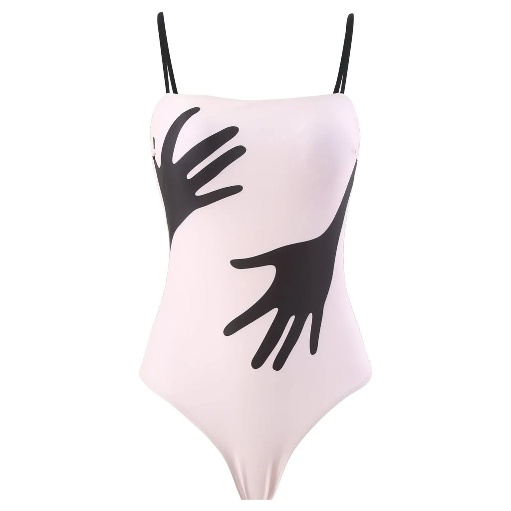 Women's patterned polyester bikini set with tulle skirt cover-up in sizes S M L XL