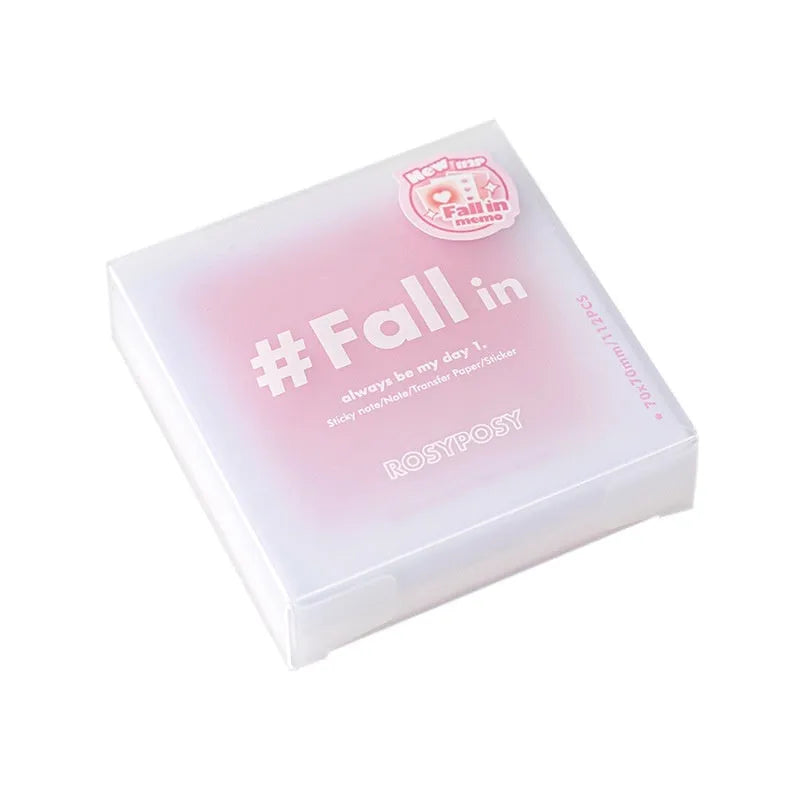 Square 70mm gradient parchment multifunctional notepad showing blush colour cover