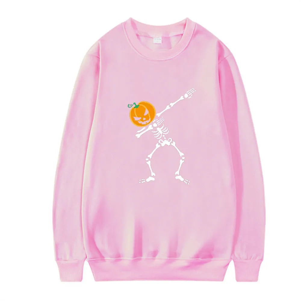 Women's printed long sleeve crew neck casual top shown in multiple colour options.