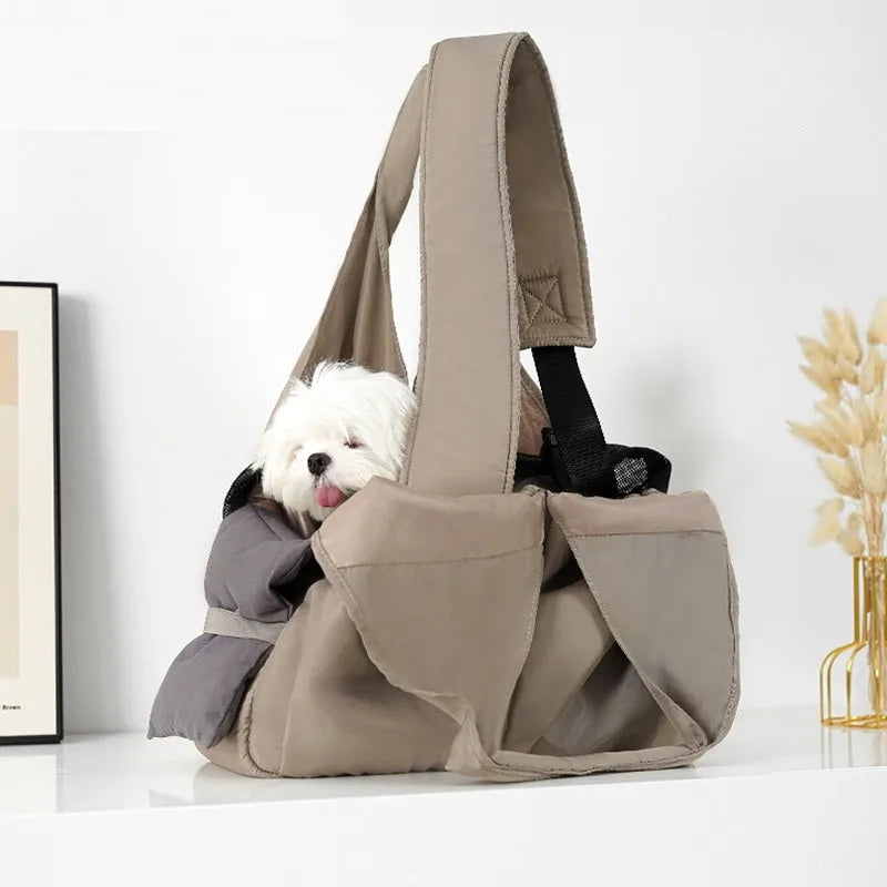 Medium apricot cloth pet summer handbag carrier for small dogs and cats