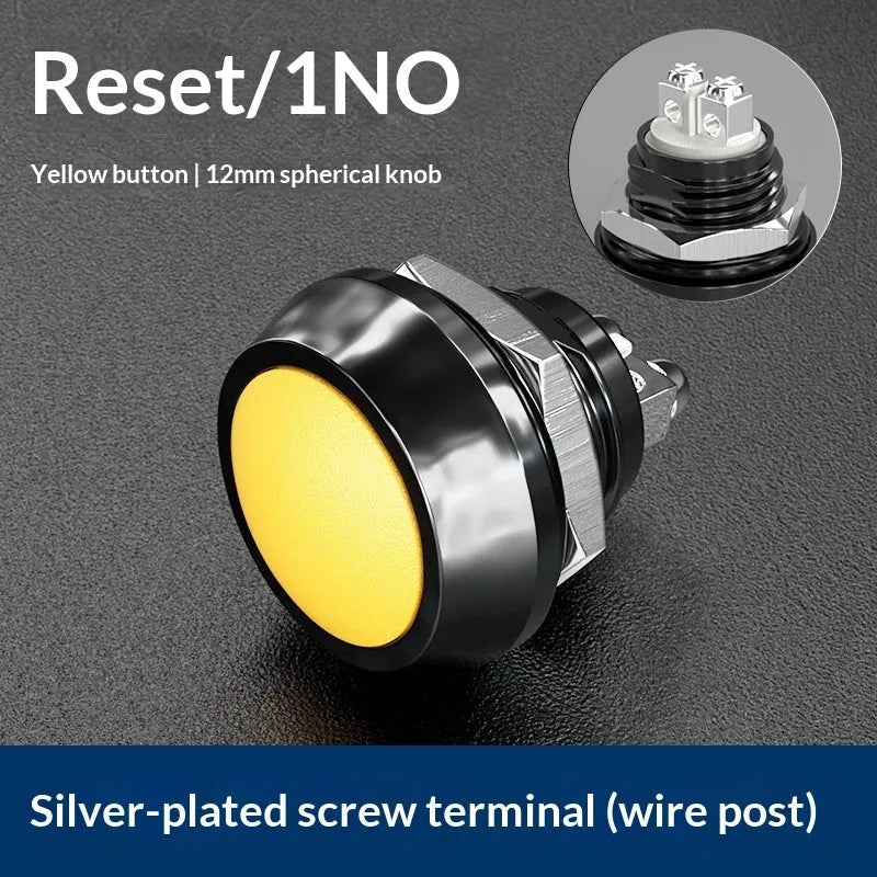 12mm red wave spherical handle self-resetting electronic remote control switch button