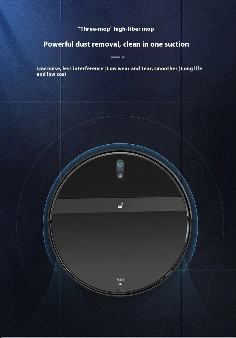 Automatic intelligent sweeping robot in black and white, with brushless motor, 600ml capacity, 320x320x78mm size