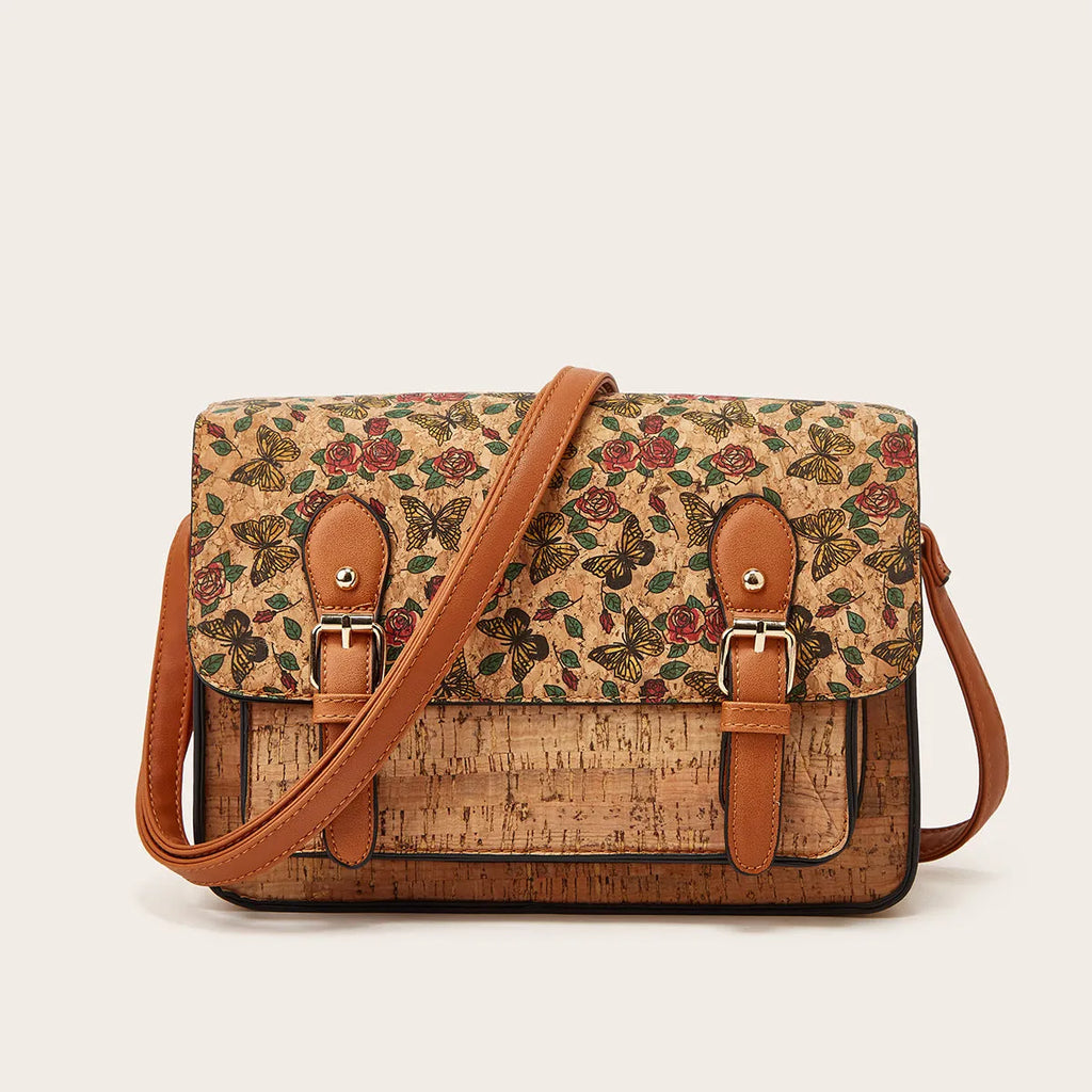 Women's printed one-shoulder crossbody bag in PU leather with large capacity, shown in a choice of colours.