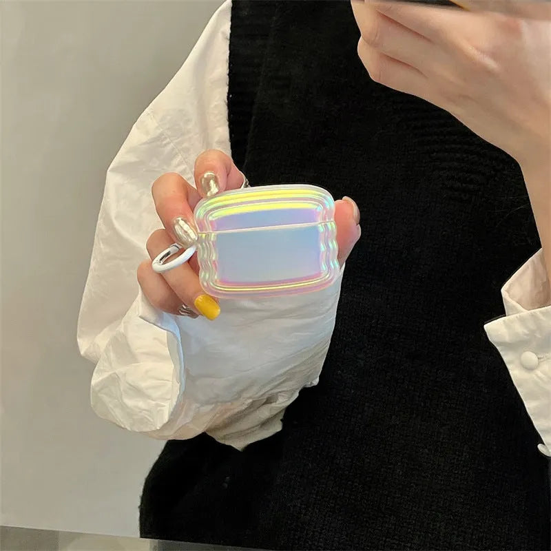 Silicone AirPod case with colourful laser ring design for AirPods Pro and other models