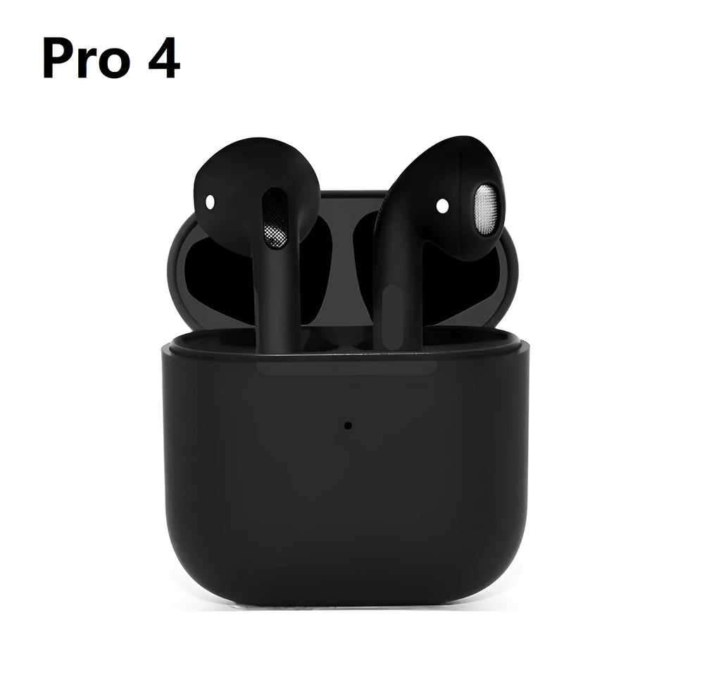 Pro4 White wireless sports Bluetooth in-ear headset on a black background.