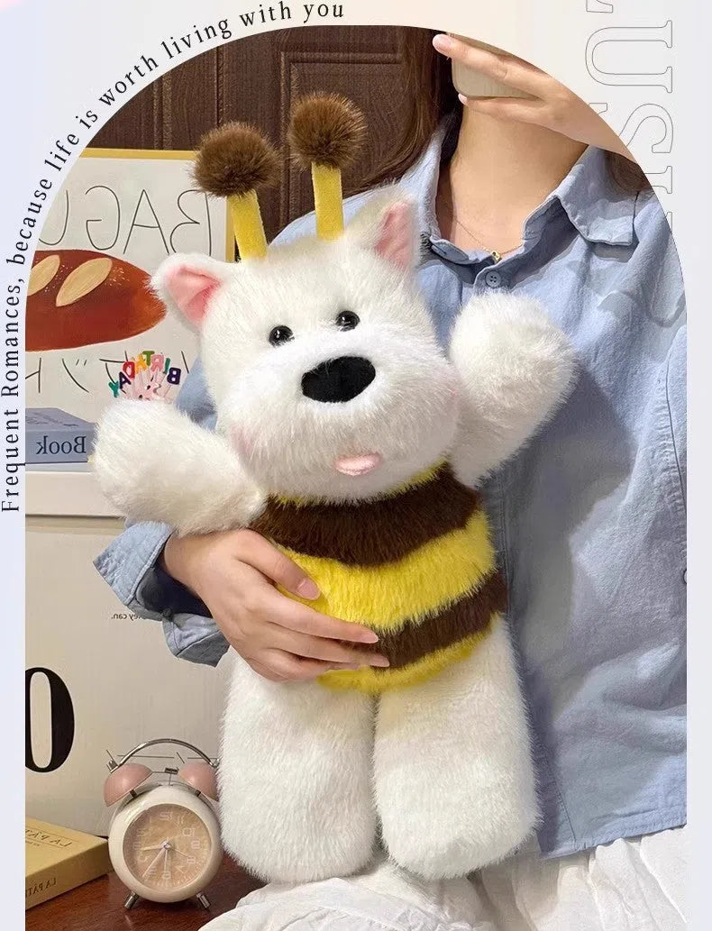 Running Bee West Highland running puppy plush doll, 45cm tall, dog soft toy with PP cotton filling