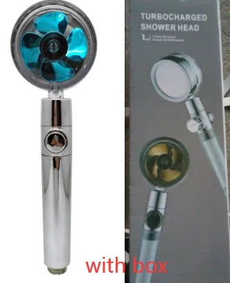 ABS water saving shower head with round head, chrome alloy finish, and 360-degree rotating joint