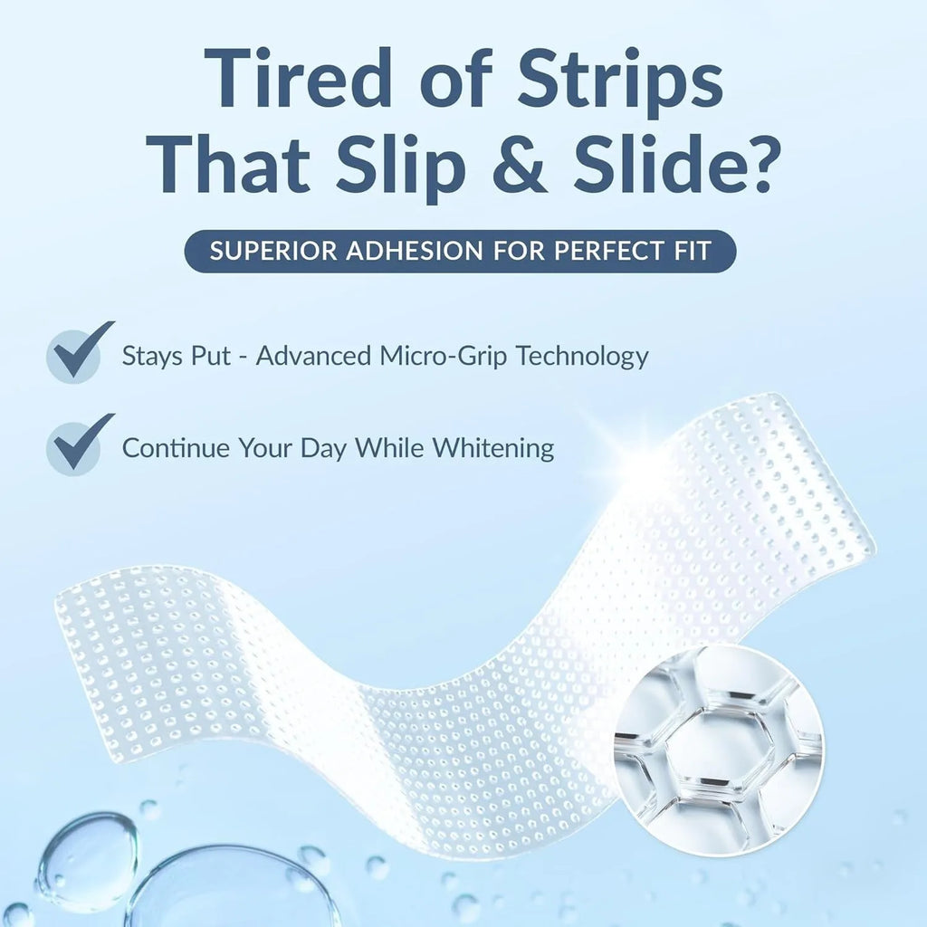 Teeth whitening strips flexible film for home use with 21 pairs