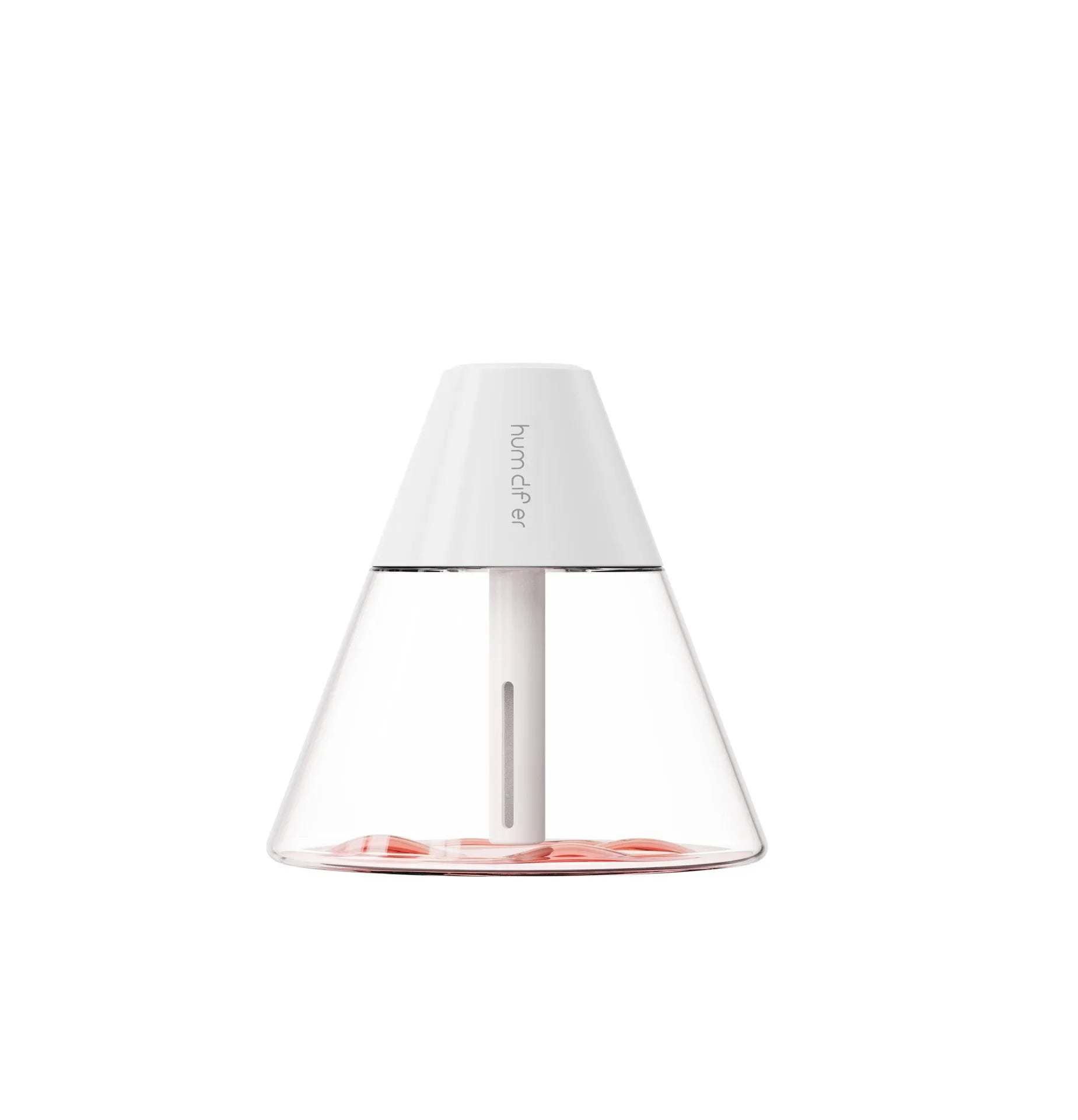 White plastic desktop USB humidifier with atmosphere lamp, single fog outlet, compact design for small rooms