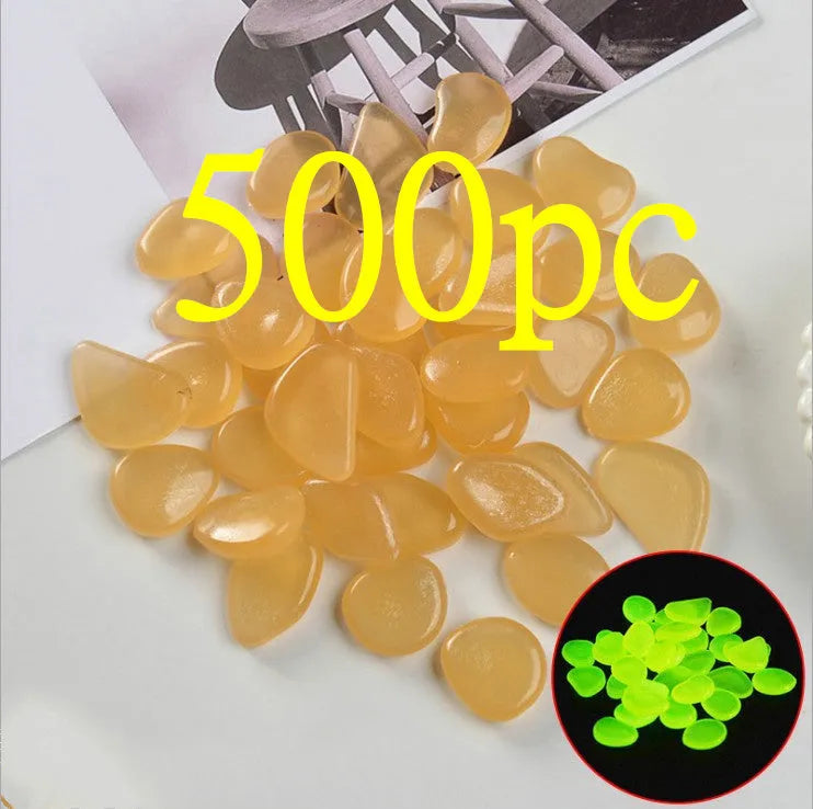 Luminous stones fluorescent aquarium pebbles in mixed colours, 200g pack of 100