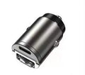 30W car cigarette lighter charger with dual PD and QC ports in zinc alloy housing