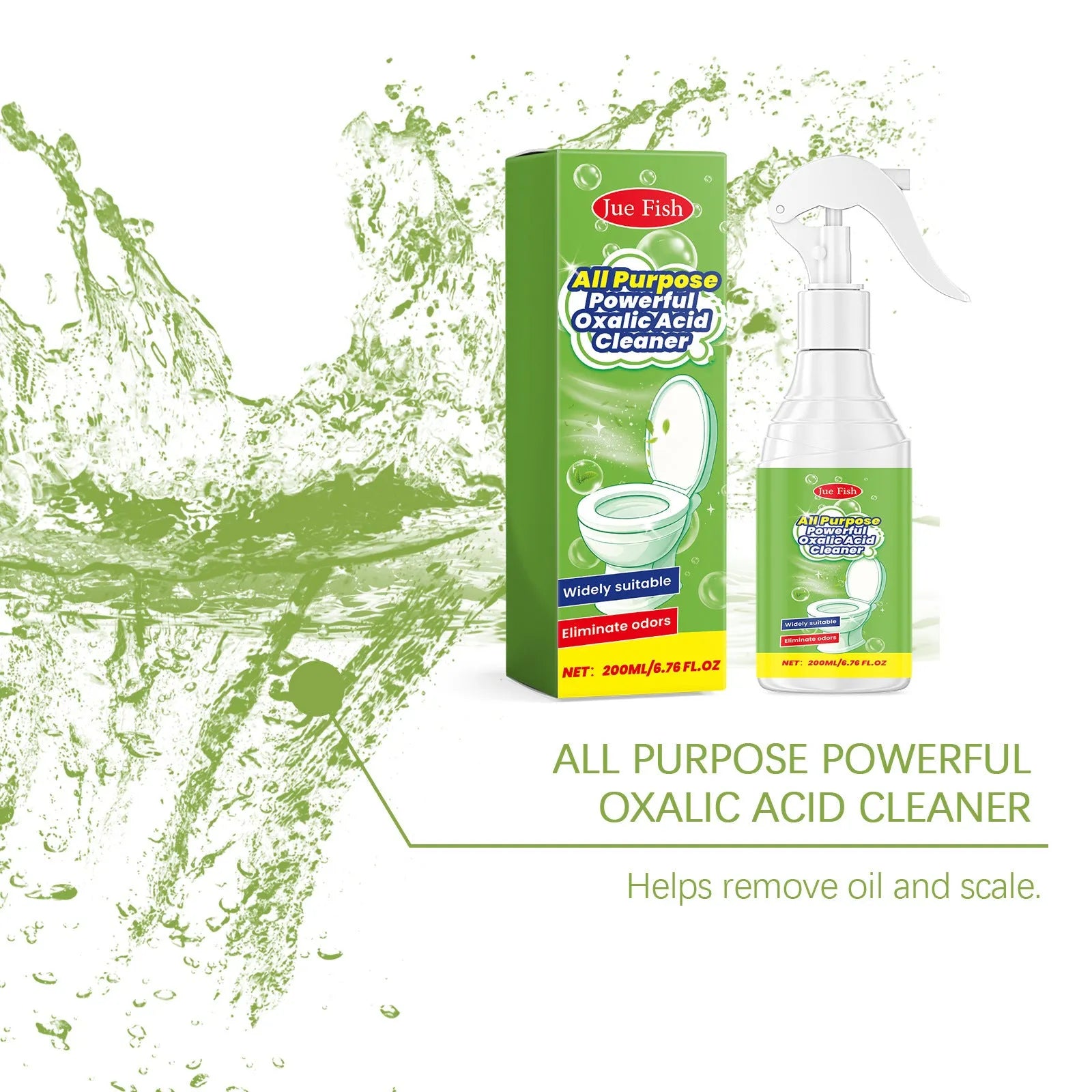 200ml multi-functional grease cleaning spray in white bottle with spray trigger, 5.5cm diameter