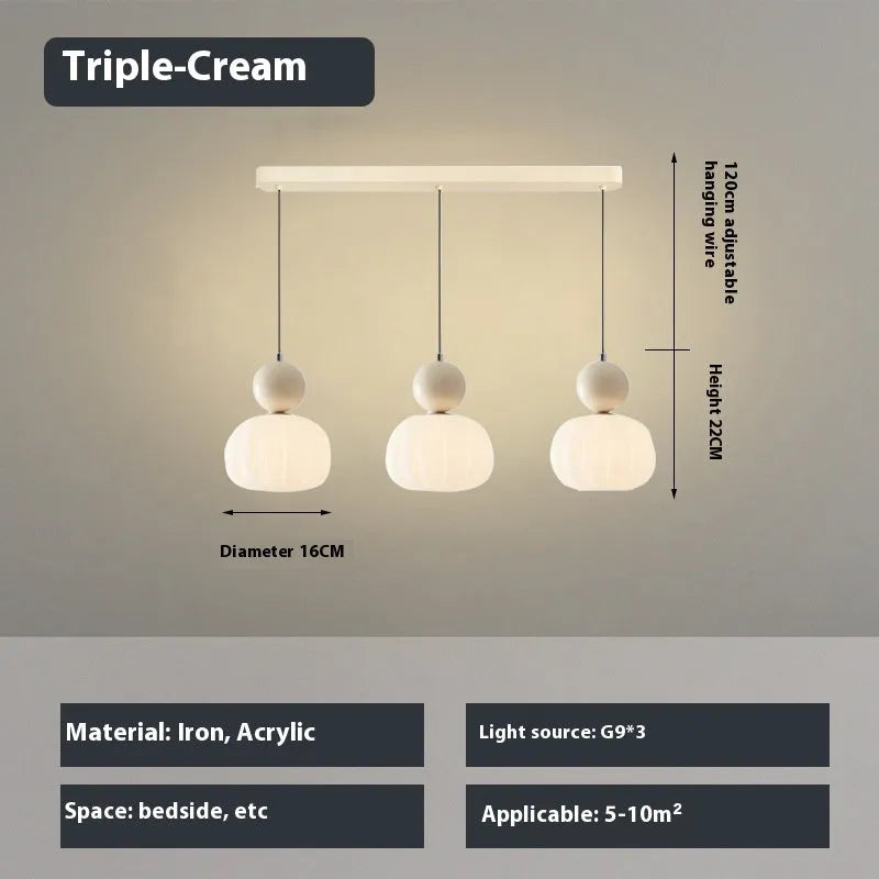 Nordic style pumpkin-shaped bedroom chandelier in alloy with multiple head and colour options