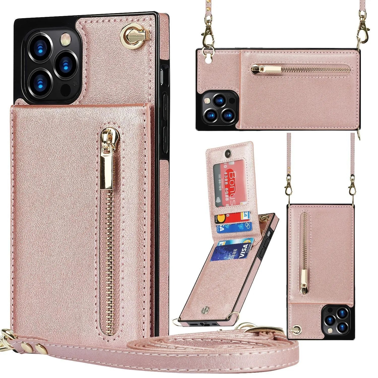 Leather and TPU mobile phone case in solid colour for messenger protection on a smartphone.