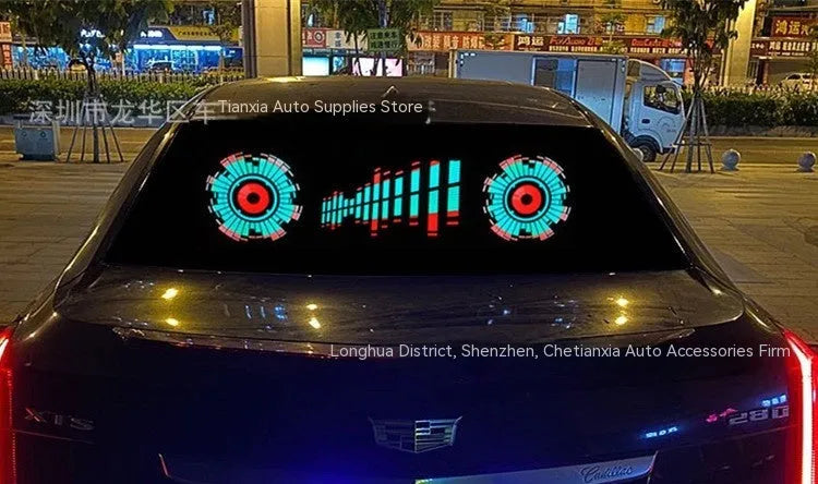 90x25cm voice controlled car rhythm lamp with electroluminescent panel showing music synchronised lighting