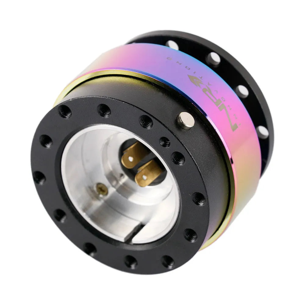 Colourful car steering wheel quick release adapter with lock device and heightening insole.