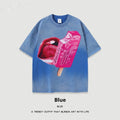 A loose-fit heavy washed cotton t-shirt in a streetwear style, shown in multiple colour options.
