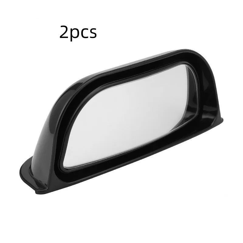 Black and white universal wide angle two-row car rearview mirror for blind spot visibility