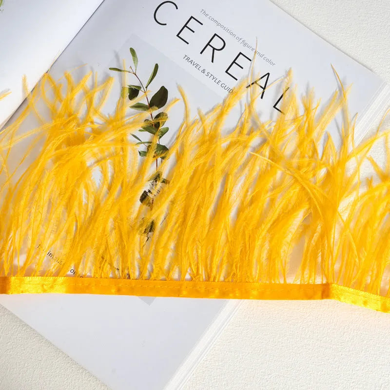 Decorative feather cloth strip DIY trim 10-15cm wide in multiple colours for clothing crafts