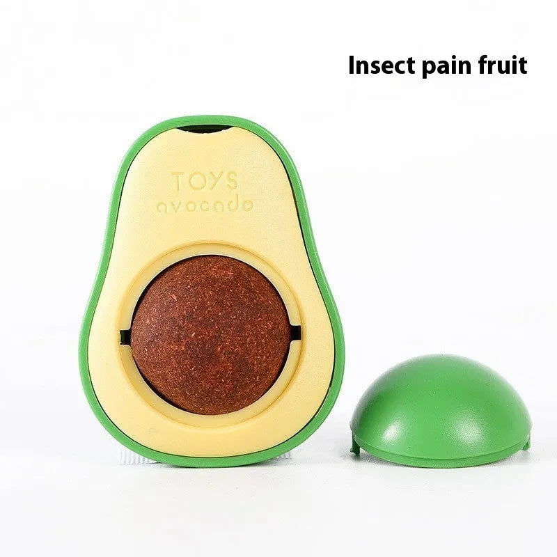 Plastic catnip ball toy in various colours for feline dental care and play